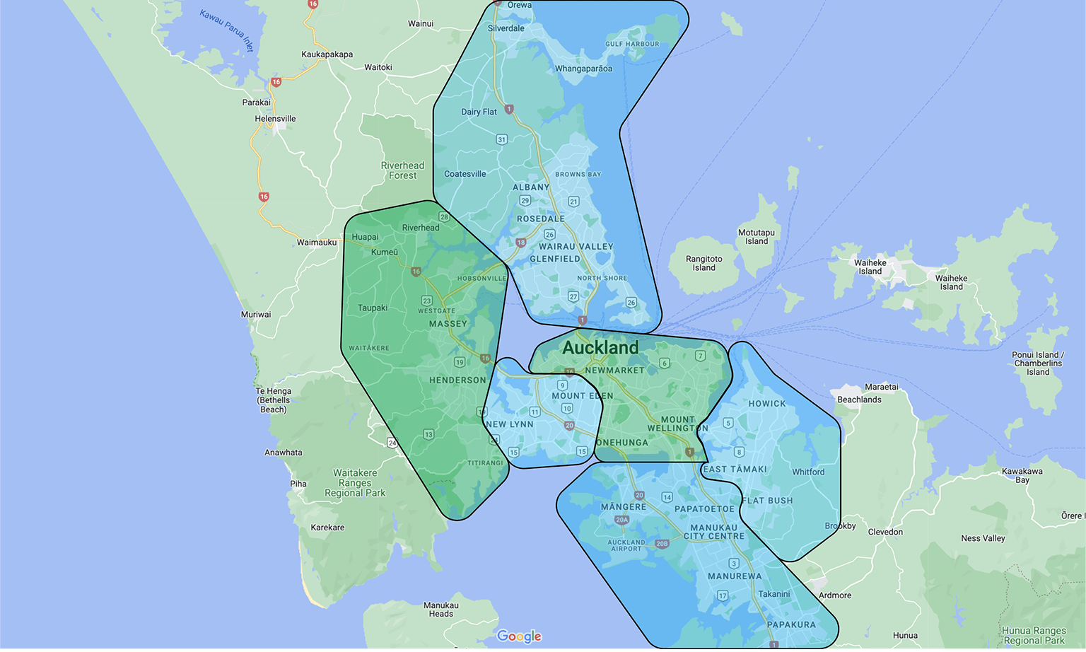 Auckland Map - Spray and Wash